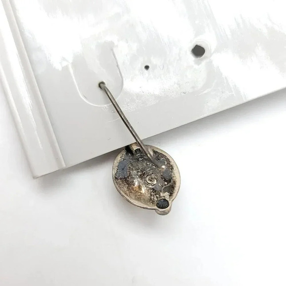 .925 Sterling Silver Pearl Garnet Dangle Vintage Earrings Please Read As Is - Picture 6 of 6